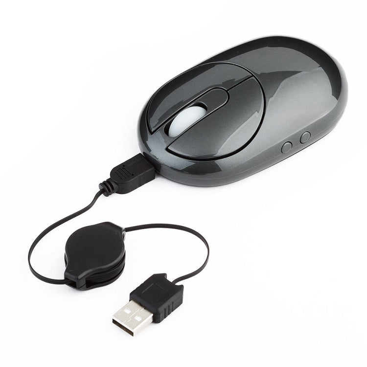 Lisslune | MZ-012 2.4G 1200 DPI Wireless Rechargeable Optical Mouse with 3 Ports USB HUB / Charging Dock (Gray)