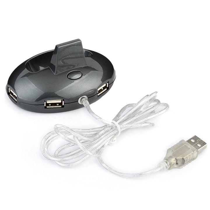 Lisslune | MZ-012 2.4G 1200 DPI Wireless Rechargeable Optical Mouse with 3 Ports USB HUB / Charging Dock (Gray)