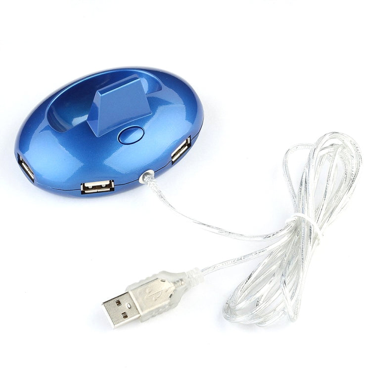 Lisslune | MZ-012 2.4G 1200 DPI Wireless Rechargeable Optical Mouse with 3 Ports USB Hub / Charging Dock (Blue)