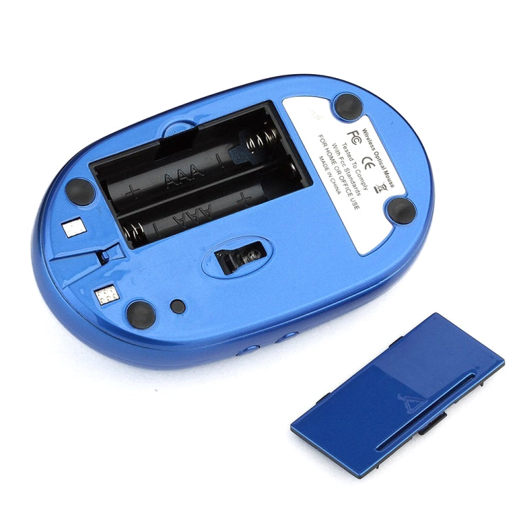 Lisslune | MZ-012 2.4G 1200 DPI Wireless Rechargeable Optical Mouse with 3 Ports USB Hub / Charging Dock (Blue)