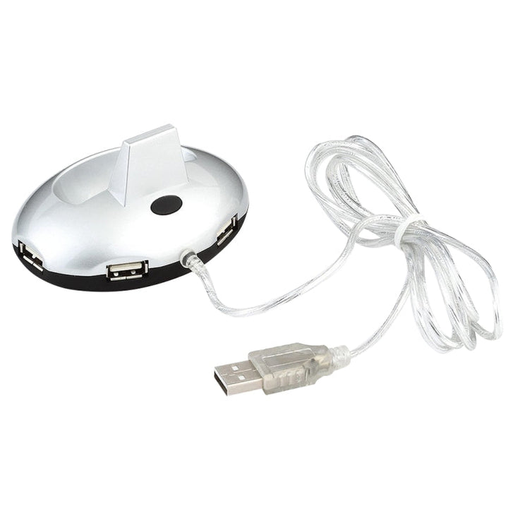Lisslune | MZ-012 2.4G 1200 DPI Wireless Rechargeable Optical Mouse with 3 Ports USB HUB / Charging Dock (Silver)