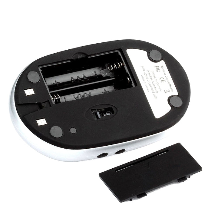 Lisslune | MZ-012 2.4G 1200 DPI Wireless Rechargeable Optical Mouse with 3 Ports USB HUB / Charging Dock (Silver)