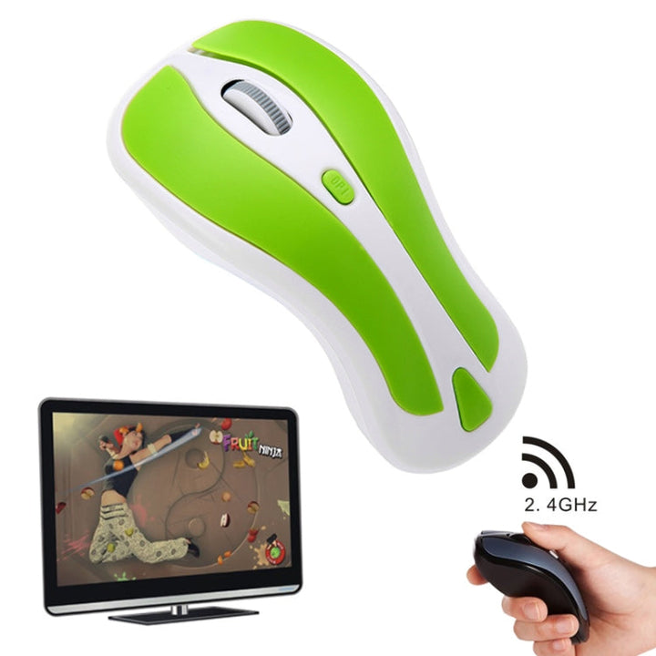 Lisslune | PR-01 6D Gyroscope Fly Air Mouse 2.4G USB Receiver 1600 DPI Wireless Optical Mouse for Computer PC Android Smart TV Box (Green + White)