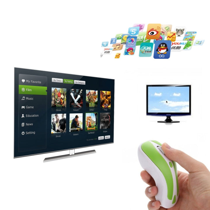 Lisslune | PR-01 6D Gyroscope Fly Air Mouse 2.4G USB Receiver 1600 DPI Wireless Optical Mouse for Computer PC Android Smart TV Box (Green + White)