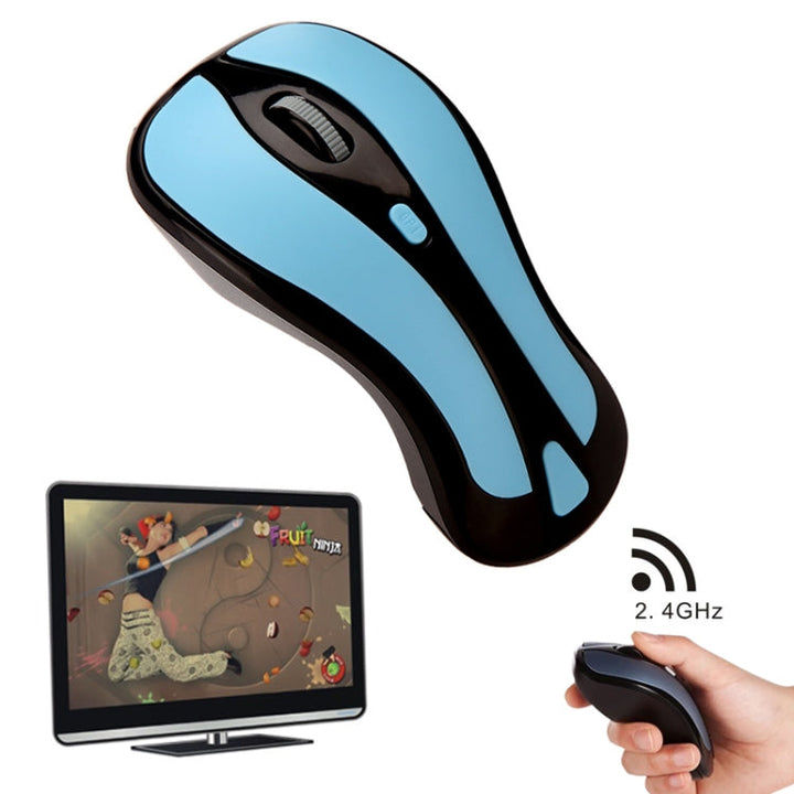 Lisslune | PR-01 6D Gyroscope Fly Air Mouse 2.4G USB Receiver 1600 DPI Wireless Optical Mouse for Computer PC Android Smart TV Box (Blue + Black)