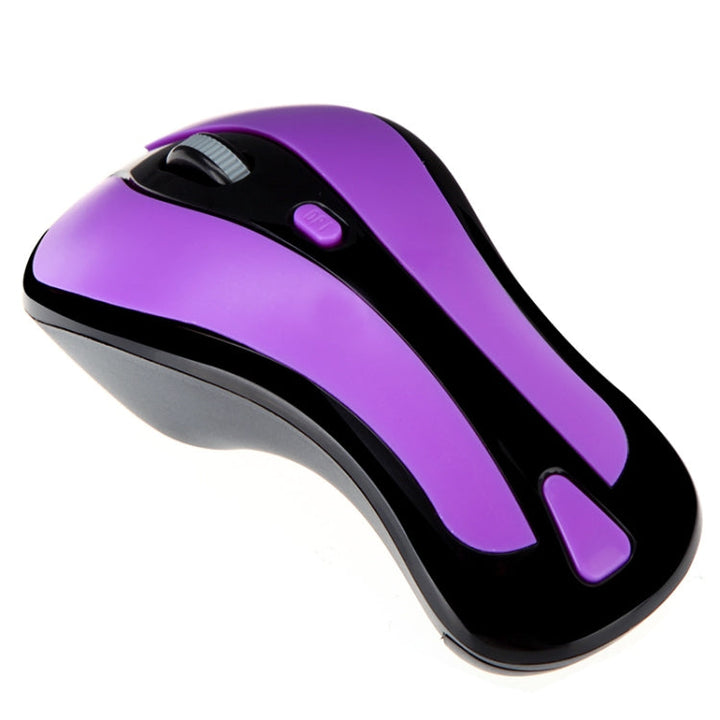 Lisslune | PR-01 6D Gyroscope Fly Air Mouse 2.4G USB Receiver 1600 DPI wireless optical mouse for Computer PC Android Smart TV Box (Purple + Black)
