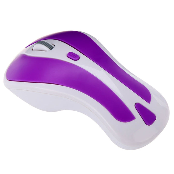 Lisslune | PR-01 6D Gyroscope Fly Air Mouse 2.4G USB Receiver 1600 DPI Wireless Optical Mouse for Computer PC Android Smart TV Box (Purple + White)