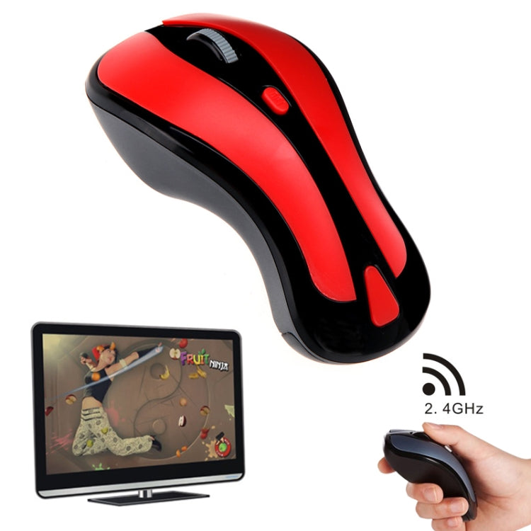 Lisslune | PR-01 6D Gyroscope Fly Air Mouse 2.4G USB Receiver 1600 DPI wireless optical mouse for computer PC Android Smart TV Box (Red + Black)