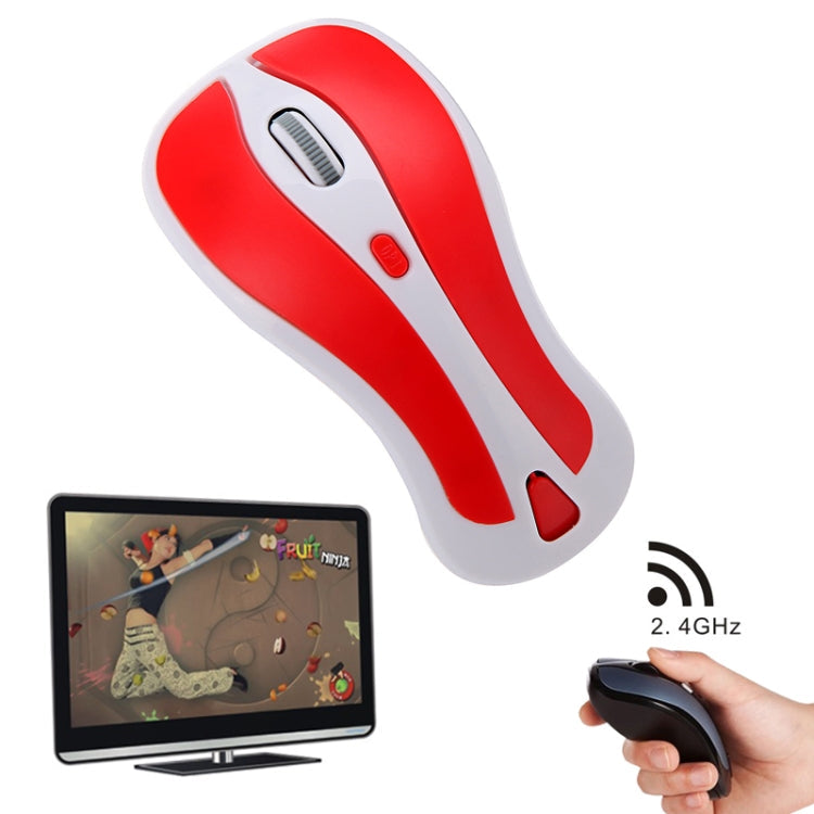 Lisslune | PR-01 6D Gyroscope Fly Air Mouse 2.4G USB Receiver 1600 DPI Wireless Optical Mouse for Computer PC Android Smart TV Box (Red + White)