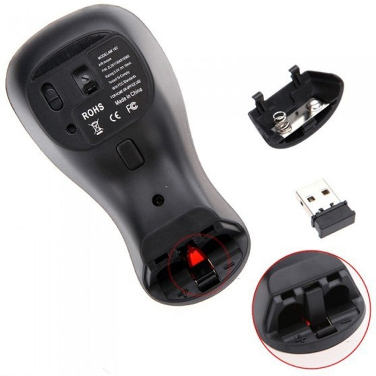 Lisslune | PR-01 6D Gyroscope Fly Air Mouse 2.4G USB Receiver 1600 DPI Wireless Optical Mouse for Computer PC Android Smart TV Box (Yellow + Black)