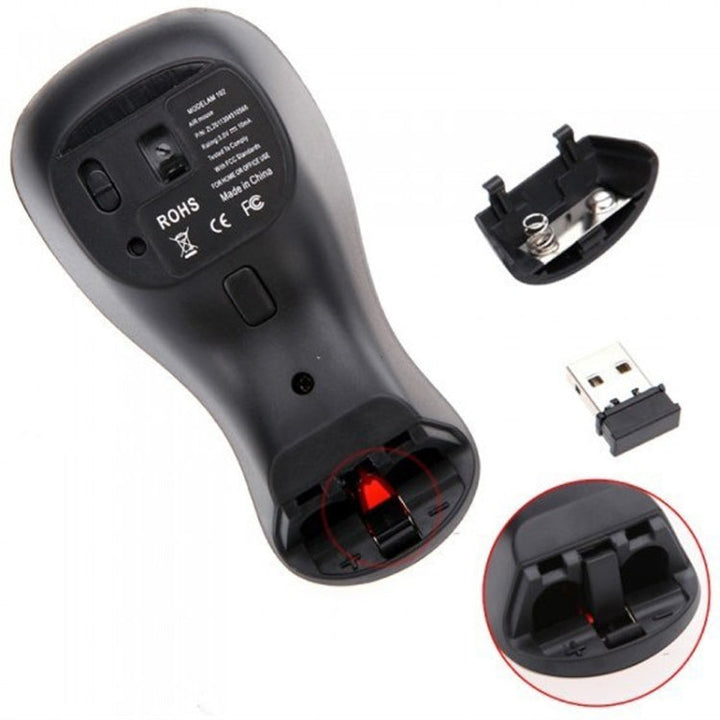 Lisslune | PR-01 6D Gyroscope Fly Air Mouse 2.4G USB Receiver 1600 DPI Wireless Optical Mouse for Computer PC Android Smart TV Box (Yellow + Black)