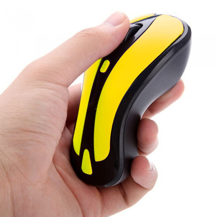 Lisslune | PR-01 6D Gyroscope Fly Air Mouse 2.4G USB Receiver 1600 DPI Wireless Optical Mouse for Computer PC Android Smart TV Box (Yellow + Black)