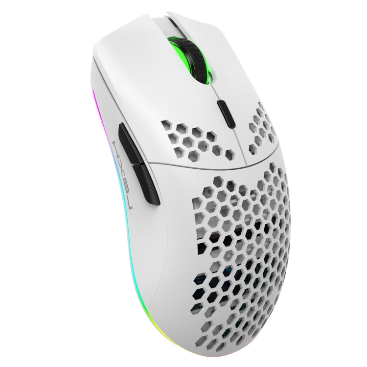 Lisslune | HXSJ T66 7 Button Colorful Lighting Programmable Gaming Wireless Mouse (White)