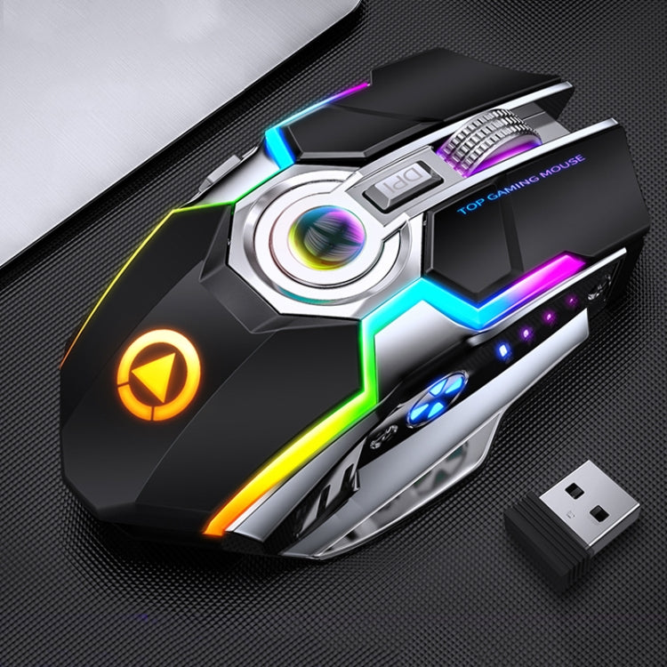 Lisslune | YINDIAO A5 2.4GHz 1600DPI 3-Mode Adjustable Rechargeable RGB Light Wireless Silent Gaming Mouse (Black)