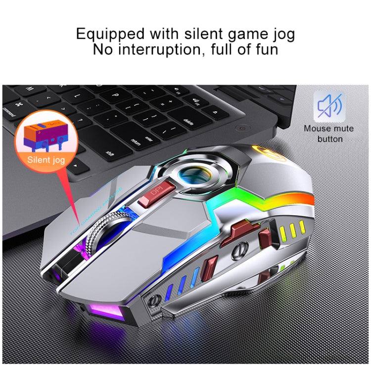 Lisslune | YINDIAO A5 2.4GHz 1600DPI 3-Mode Adjustable Rechargeable RGB Light Wireless Silent Gaming Mouse (Gray)