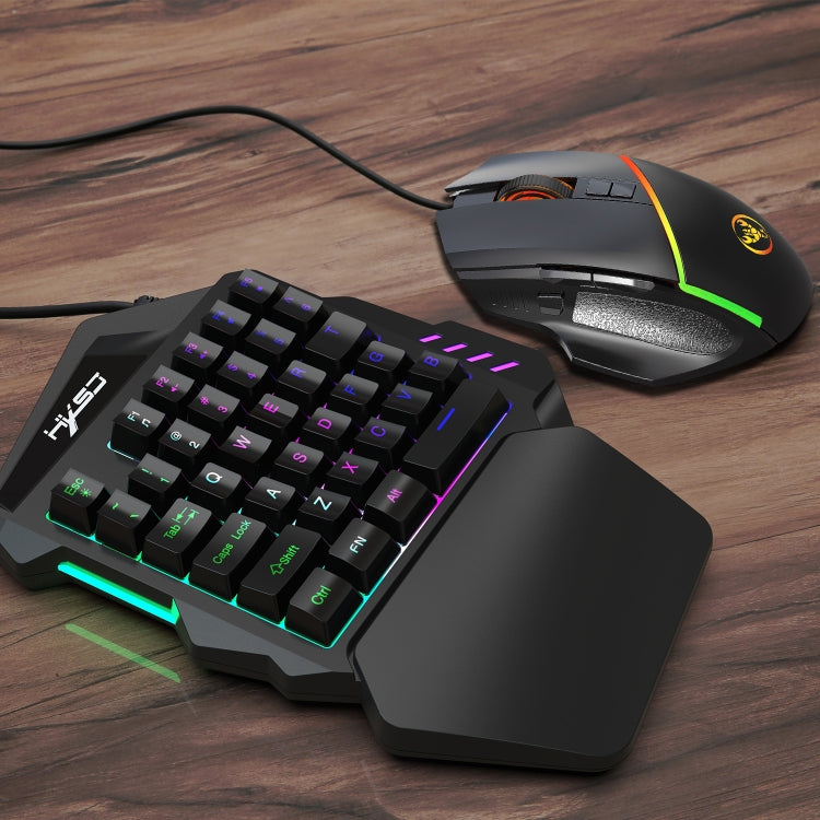 Lisslune | HXSJ V100 + A876 Mobile Game One-Hand Wired Keyboard + Mouse Set