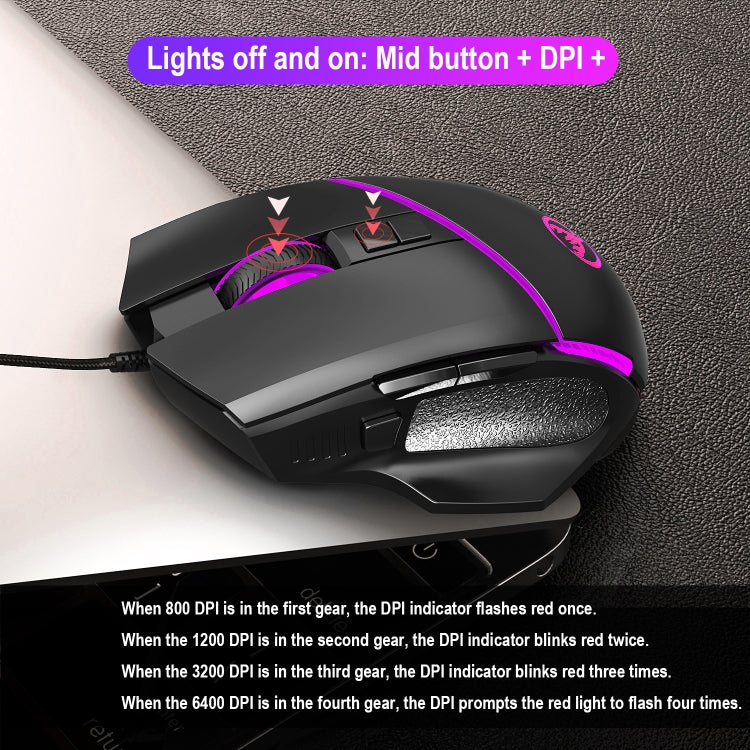 Lisslune | HXSJ V100 + A876 Mobile Game One-Hand Wired Keyboard + Mouse Set