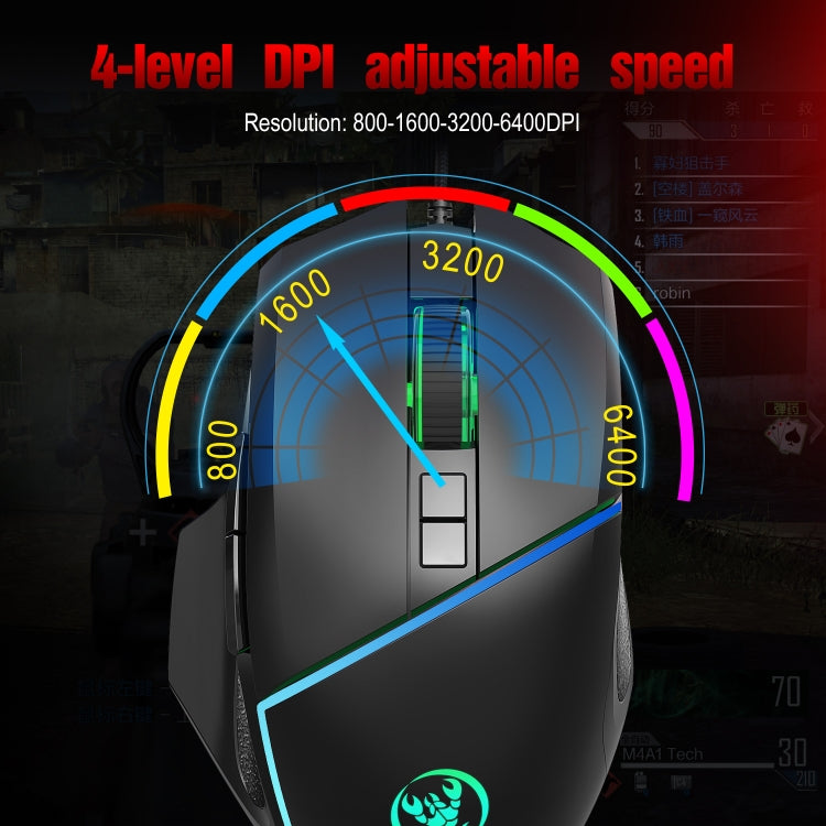 Lisslune | HXSJ V100 + A876 Mobile Game One-Hand Wired Keyboard + Mouse Set