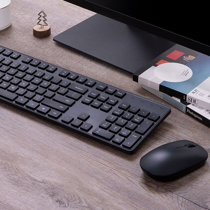 Lisslune | Original Xiaomi 2.4GHz Wireless Keyboard + Mouse Set 2 for Notebook Desktop Laptop (Black)