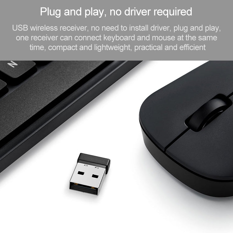Lisslune | Original Xiaomi 2.4GHz Wireless Keyboard + Mouse Set 2 for Notebook Desktop Laptop (Black)