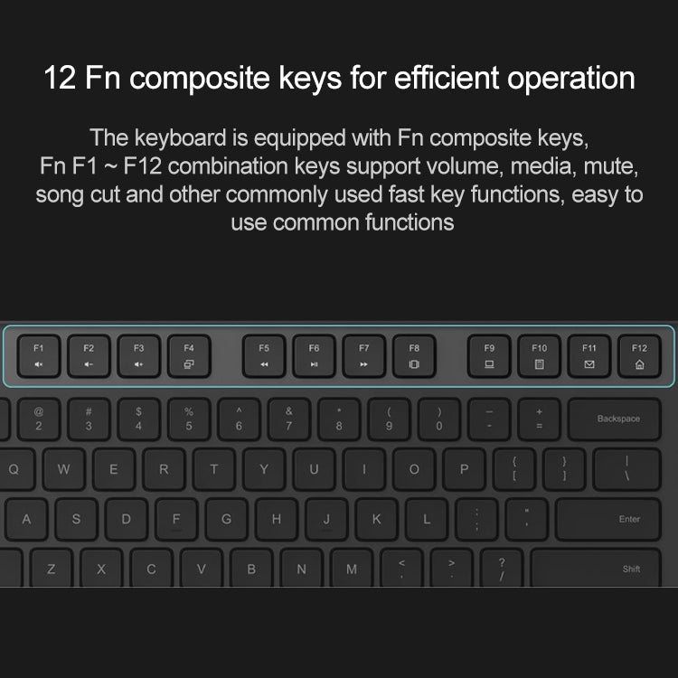 Lisslune | Original Xiaomi 2.4GHz Wireless Keyboard + Mouse Set 2 for Notebook Desktop Laptop (Black)
