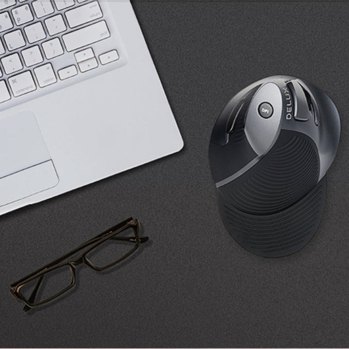 Lisslune | DELUX M618GX Wireless Ergonomic Vertical Mouse 1600DPI Optical Mouse
