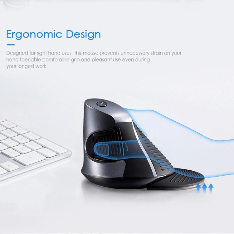 Lisslune | DELUX M618GX Wireless Ergonomic Vertical Mouse 1600DPI Optical Mouse