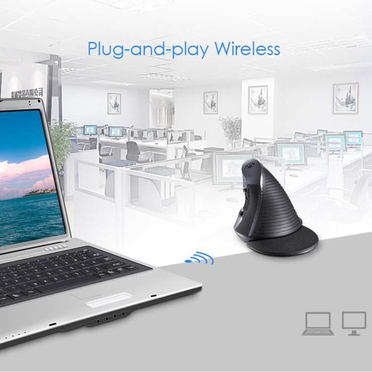 Lisslune | DELUX M618GX Wireless Ergonomic Vertical Mouse 1600DPI Optical Mouse