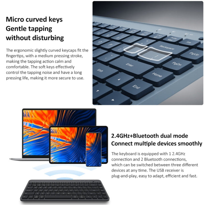 Lisslune | Original Xiaomi XMBXJP01YM 85-Key Portable Dual-Mode Keyboard (Dark Gray)