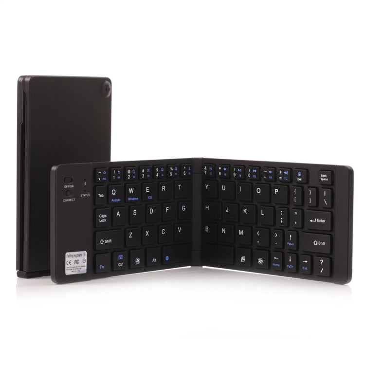 Lisslune | GK228 Ultraportable Foldable Bluetooth V3.0 Keyboard, Built-in Holder, Supports Android / iOS / Windows System (Black)