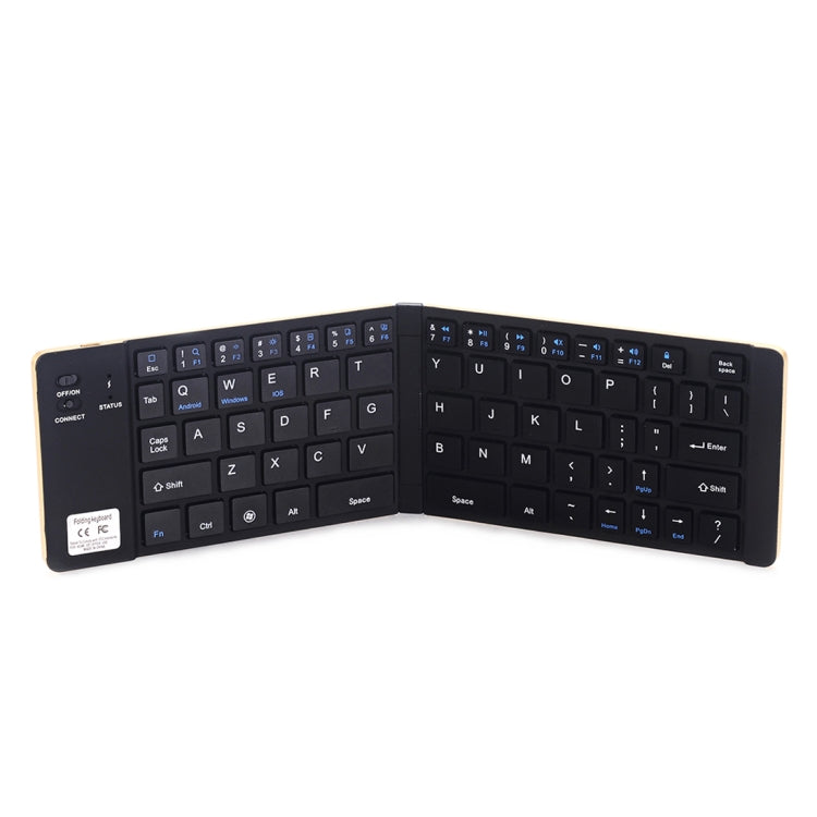 Lisslune | GK228 Ultraportable Foldable Bluetooth V3.0 Keyboard, Built-in Holder, Supports Android / iOS / Windows System (Black)