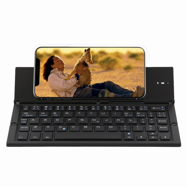 Lisslune | GK608 Ultra-thin foldable Bluetooth V3.0 keyboard, integrated holder, support for Android / iOS / Windows system (Black)