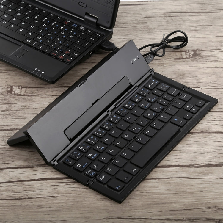 Lisslune | GK608 Ultra-thin foldable Bluetooth V3.0 keyboard, integrated holder, support for Android / iOS / Windows system (Black)