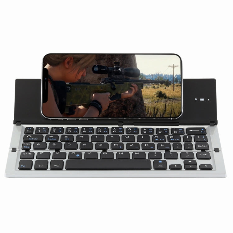 Lisslune | GK608 Ultra-thin Foldable Bluetooth V3.0 Keyboard, Built-in Holder, Supports Android / iOS / Windows System (Gray)