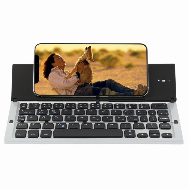Lisslune | GK608 Ultra-thin Foldable Bluetooth V3.0 Keyboard, Built-in Holder, Supports Android / iOS / Windows System (Gray)