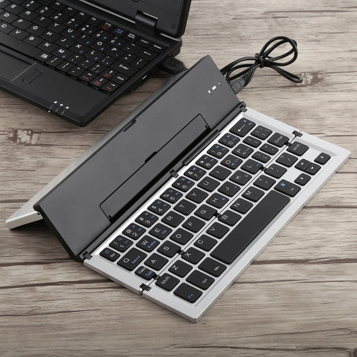 Lisslune | GK608 Ultra-thin Foldable Bluetooth V3.0 Keyboard, Built-in Holder, Supports Android / iOS / Windows System (Gray)