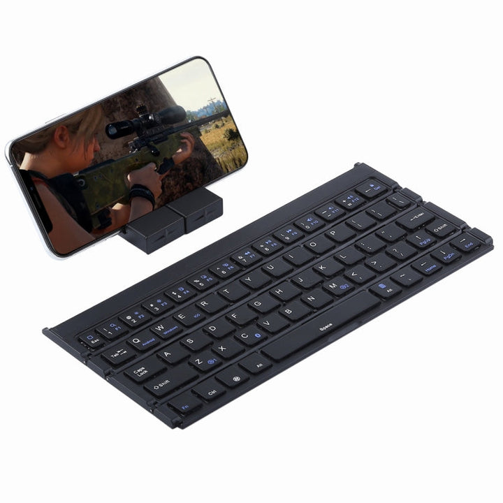 Lisslune | GK808 Ultra-thin Foldable Bluetooth V3.0 Keyboard, Built-in Stand, Supports Android / iOS / Windows System (Black)