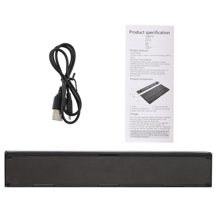 Lisslune | GK808 Ultra-thin Foldable Bluetooth V3.0 Keyboard, Built-in Stand, Supports Android / iOS / Windows System (Black)