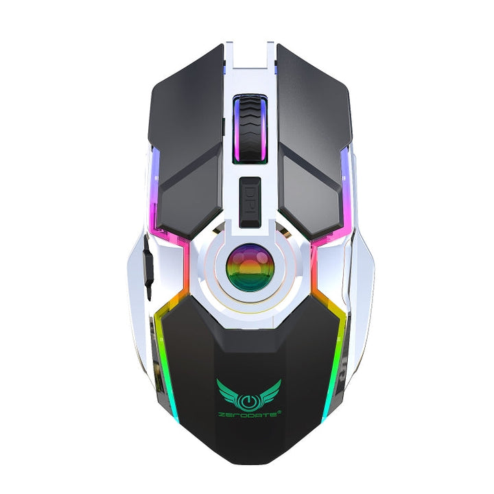 Lisslune | ZERODATE T30 2.4GHz 2400DPI Three-Speed Adjustable RGB Backlight Wireless Optical Mouse (Black)