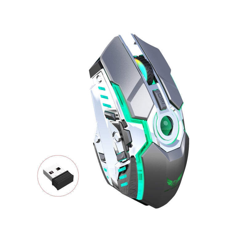 Lisslune | ZERODATE T30 2.4GHz 2400DPI three-level adjustable RGB backlighting Wireless Optical Mouse (Gray)