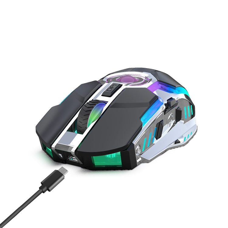 Lisslune | ZERODATE T30 2.4GHz 2400DPI three-level adjustable RGB backlighting Wireless Optical Mouse (Gray)