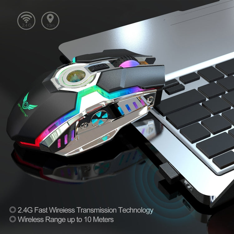 Lisslune | ZERODATE T30 2.4GHz 2400DPI Three-Speed Adjustable RGB Backlight Wireless Optical Mouse (Black)