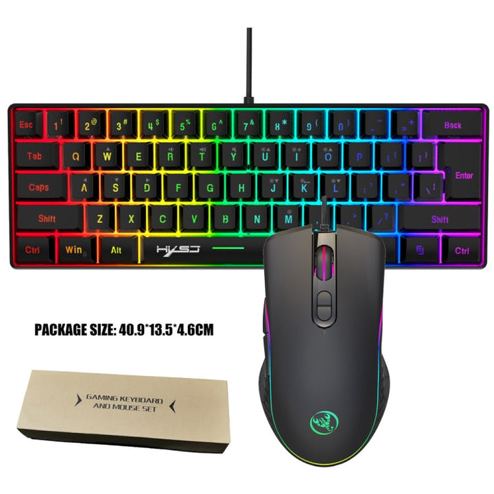 Lisslune | HXSJ V700B+A867 Wired RGB Backlit Keyboard and Mouse Set