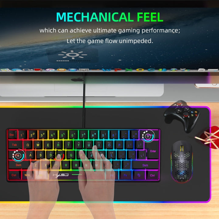 Lisslune | HXSJ V700B+A867 Wired RGB Backlit Keyboard and Mouse Set