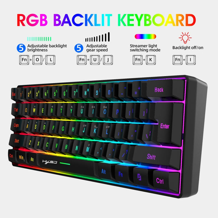Lisslune | HXSJ V700B+A867 Wired RGB Backlit Keyboard and Mouse Set
