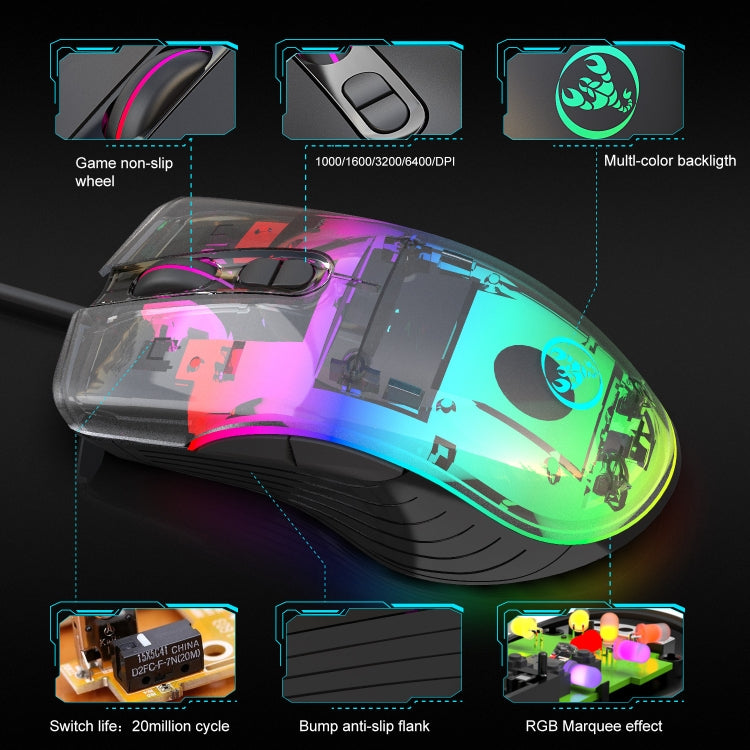 Lisslune | HXSJ V700B+A867 Wired RGB Backlit Keyboard and Mouse Set