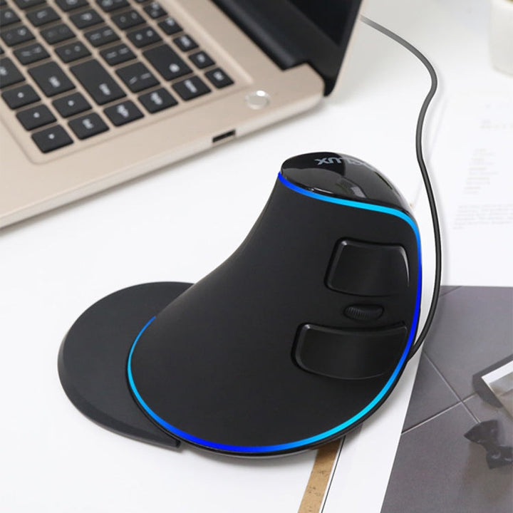 Lisslune | DELUX M618 Plus Wired blue version optical mouse ergonomic vertical mouse 1600DPI