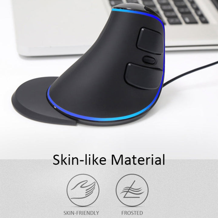 Lisslune | DELUX M618 Plus Wired blue version optical mouse ergonomic vertical mouse 1600DPI