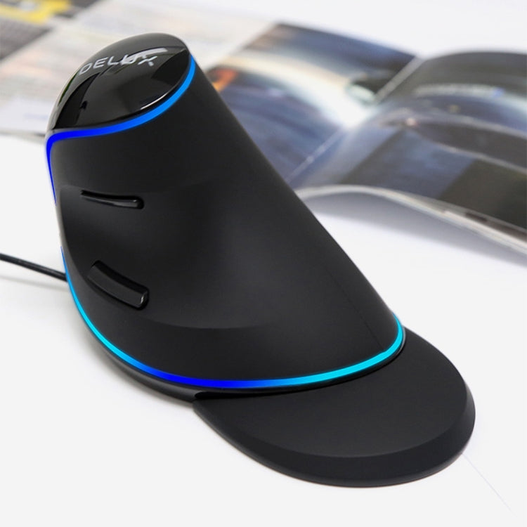 Lisslune | DELUX M618 Plus Wired blue version optical mouse ergonomic vertical mouse 1600DPI