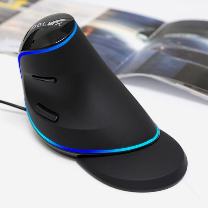 Lisslune | DELUX M618 Plus Wired blue version optical mouse ergonomic vertical mouse 1600DPI